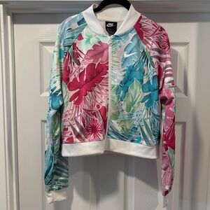 Nike Women's Vibrant Leaf Print Bomber Jacket